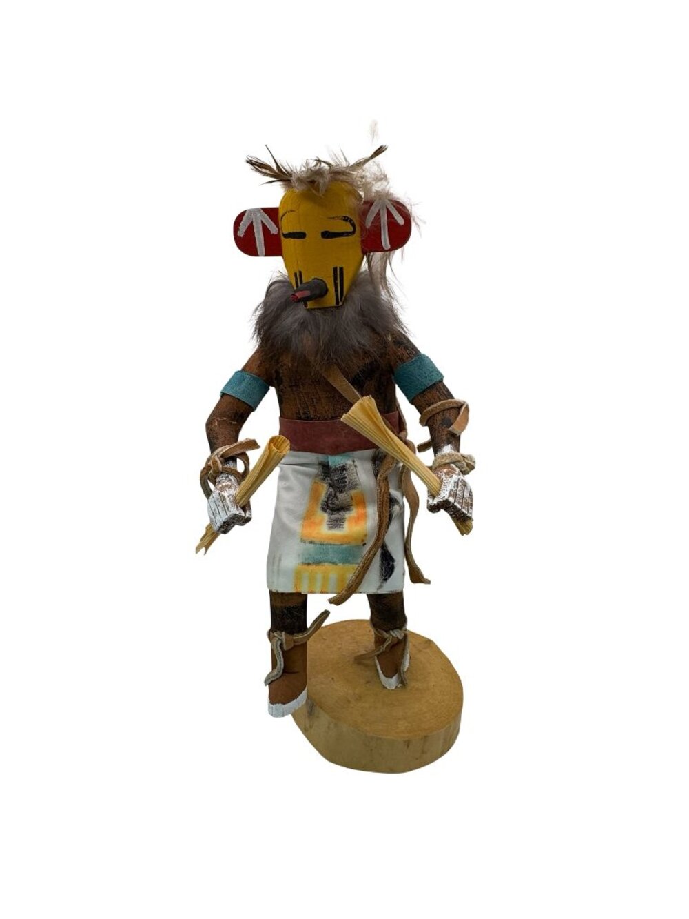 Vintage Native American Kachina Doll Hummingbird Signed Painted Details 10" READ